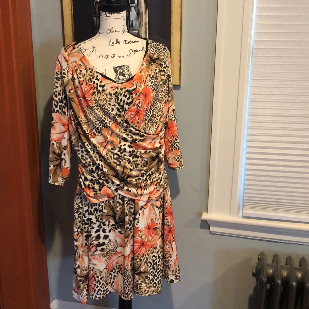 NY Collection Petite Plus Faux Wrap Dress (1XP)